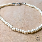 Bracelet en perles argenté bois