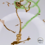 Collier bi matière serpent vert marbre