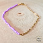 Bracelet bi matière doré violet bois