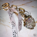 Porte clef fraise blanc marbre