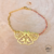 Bracelet bi matière papillon doré bois