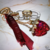 Porte clef fraise rouge marbre