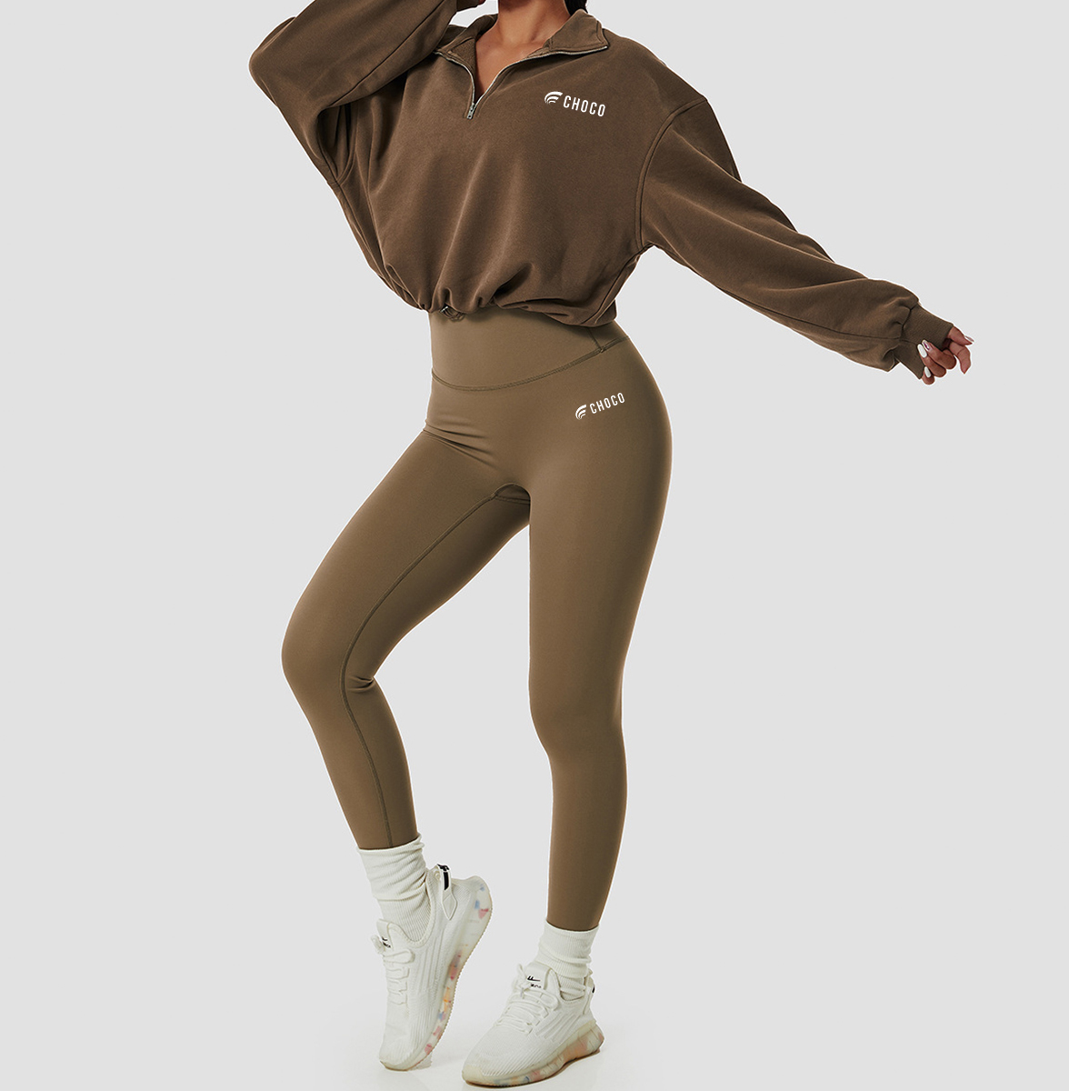 SWEAT-SHIRT AND LEGGING - BROWN