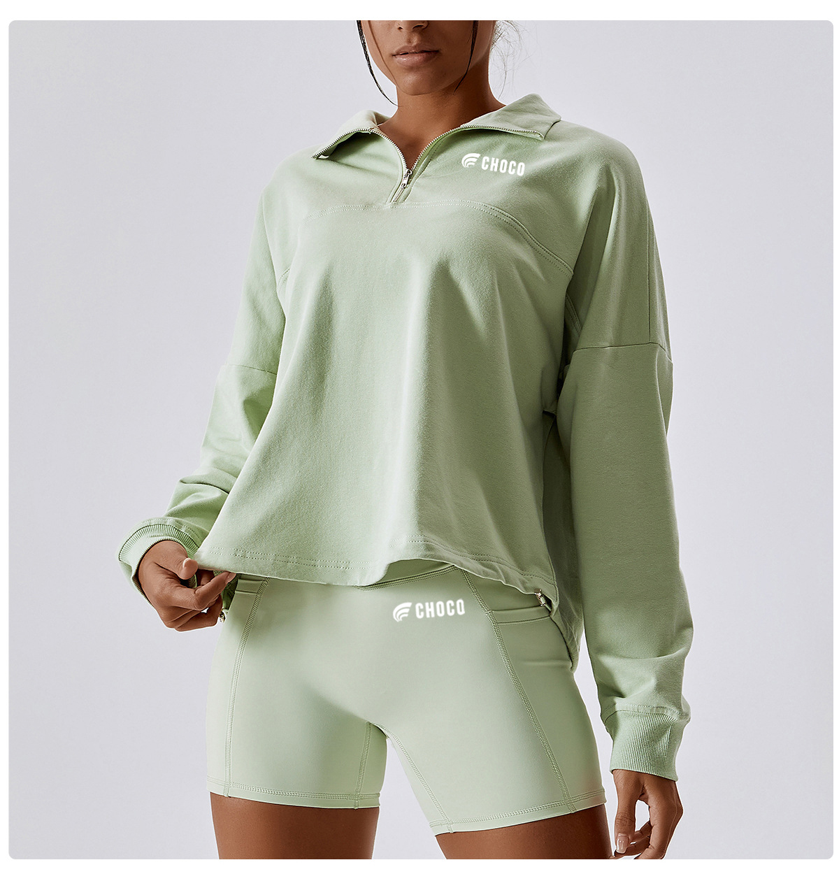 BCX8001 1-4 womens Sweatshirt green avant3