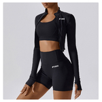 BCX8047 Long Sleeve zip up jacket  in black avant2