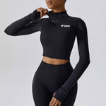 BCX8047 Long Sleeve zip up jacket  in black avant1