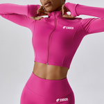 BCX8047 Long Sleeve zip up jacket  in pink avant1