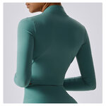 BCX8047 Long Sleeve zip up jacket  in teal dos1