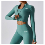 BCX8047 Long Sleeve zip up jacket  in teal avant3