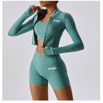 BCX8047 Long Sleeve zip up jacket  in teal avant4