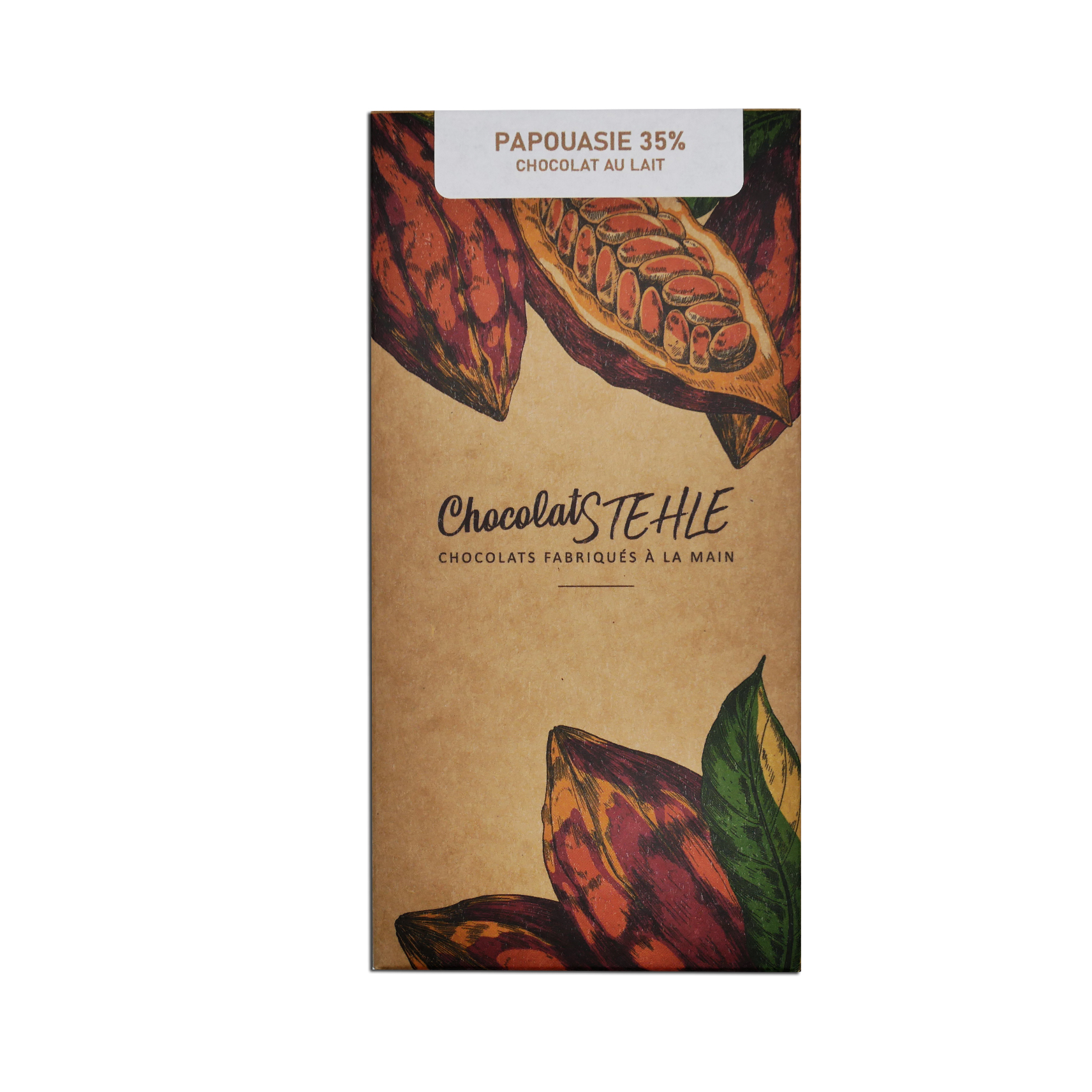 Tablette de chocolat noir 35% Origine Papouasie recto