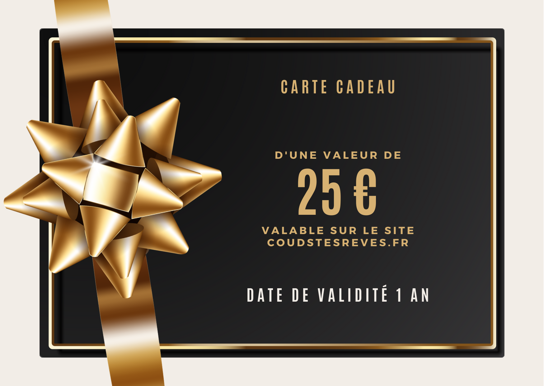 carte cadeau 25 noire