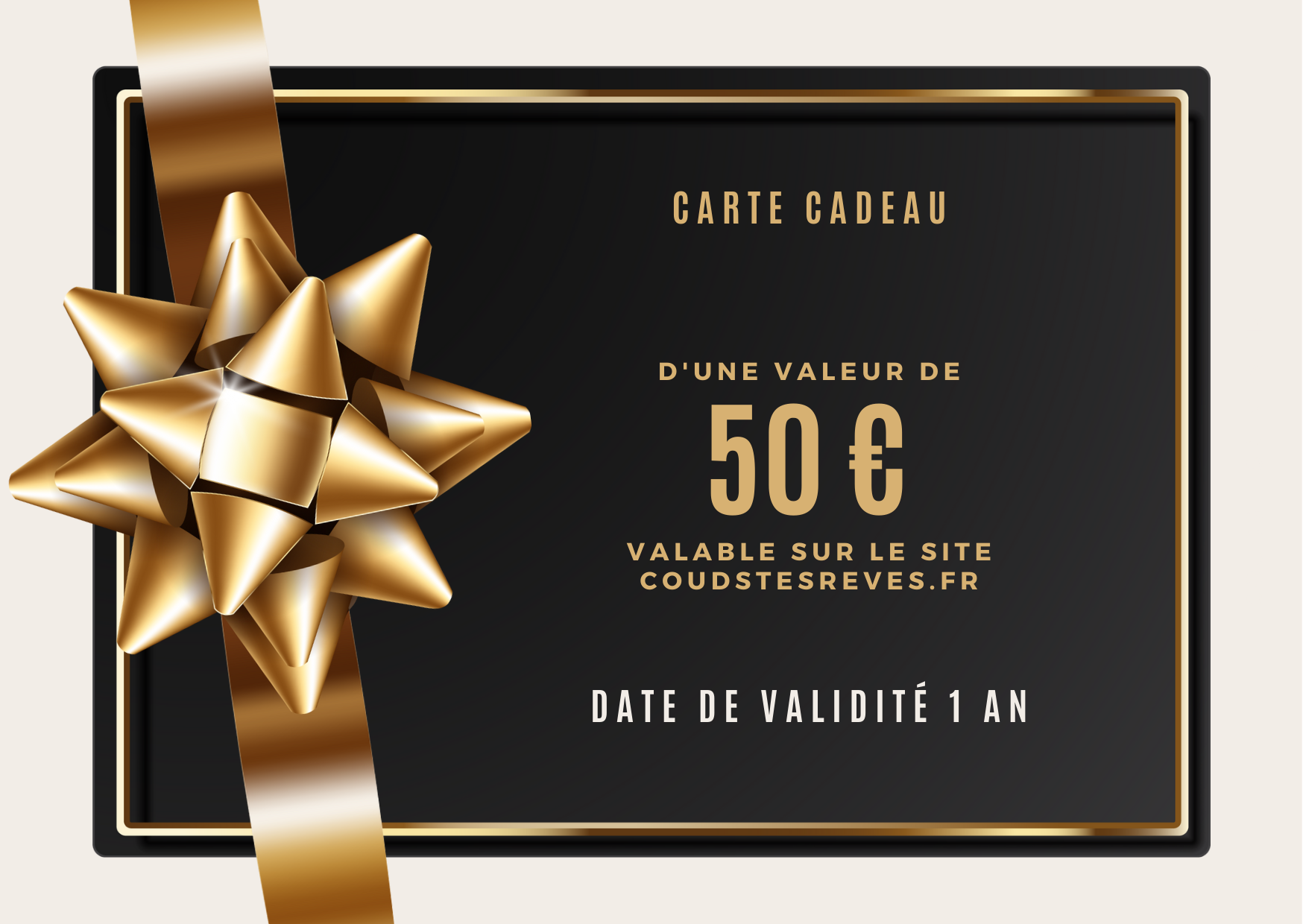carte cadeau 50 noire