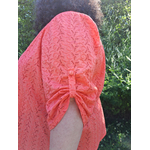 zoom manche froncée chemisier Aurore broderie couds tes reves