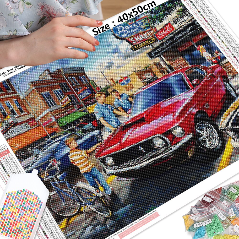 HUACAN-Kit-complet-de-broderie-de-diamant-perceuse-compl-te-de-voiture-paysage-peinture-de-diamant