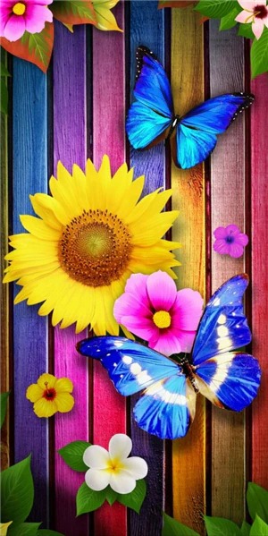 Diamond painting XXL - Sunflower and butterfly - 60 x 120 cm