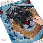 HUACAN-peinture-diamant-Animal-l-opard-point-de-croix-mosa-que-hiver-neige-d-coration-de