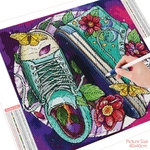 HUACAN-chaussures-de-peinture-diamant-broderie-5D-mosa-que-de-fleurs-carr-es-ou-rondes-loisirs