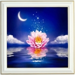 broderie-diamant-fleur-lotus-lac-lune