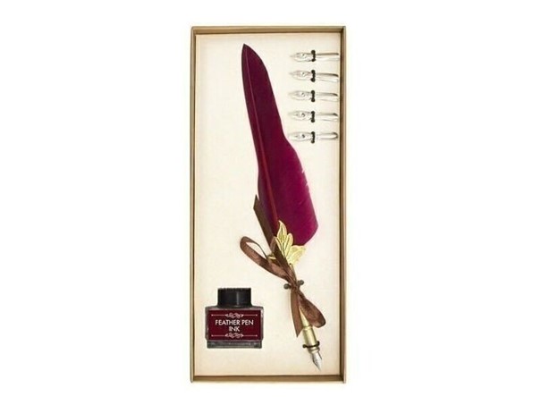 Coffret de calligraphie - plume rouge QISW000004(1)