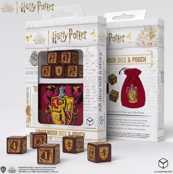 Dés et pochette Harry Potter Gryffondor 1