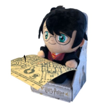 peluche mignonne Harry Potter avec carte du maraudeur