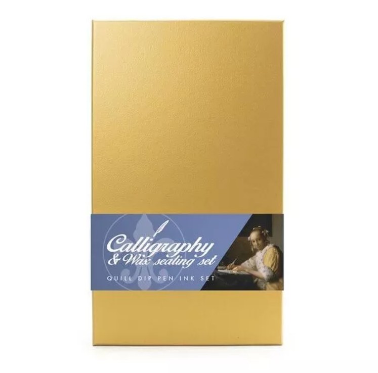 Coffret de luxe pour calligraphie, avec coffret en cire dans un coffret doré clair 3