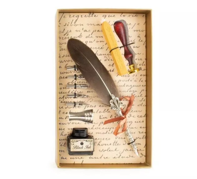 Coffret de luxe pour calligraphie, avec coffret en cire dans un coffret doré clair 1