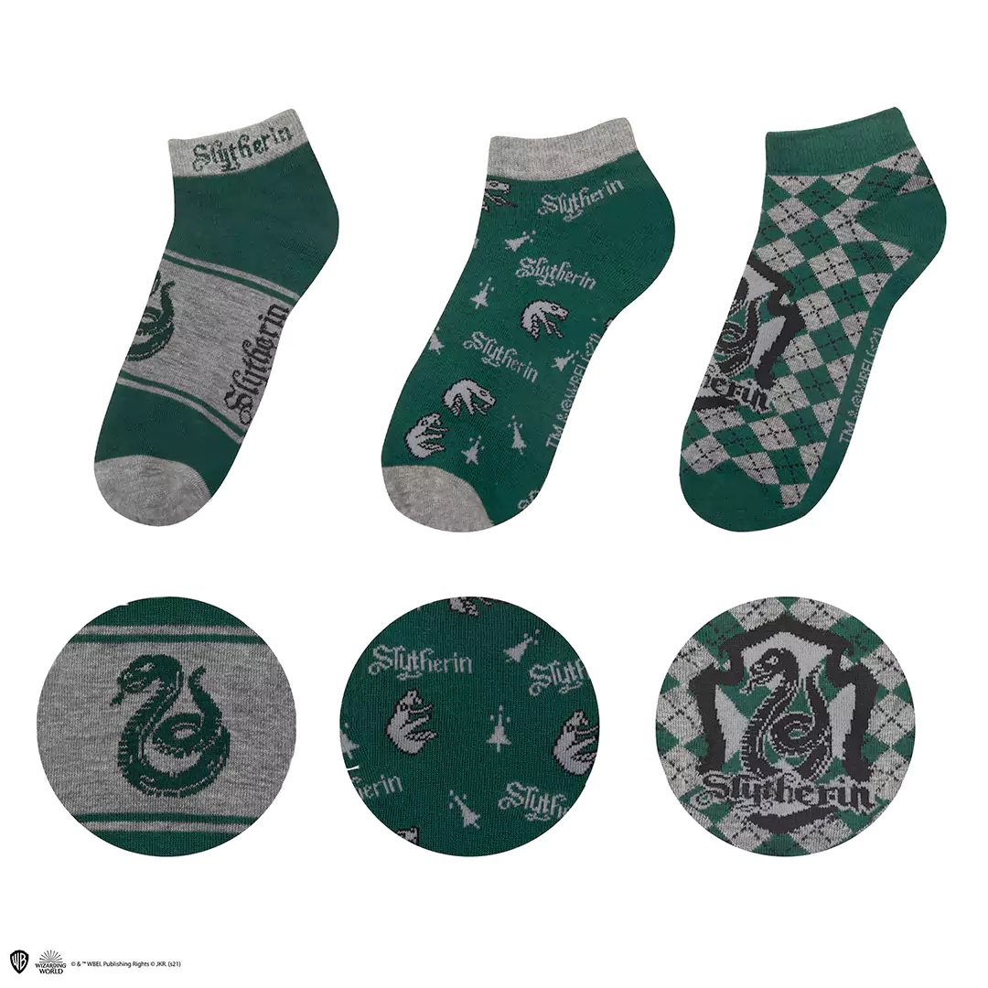 Lot de 3 paires de chaussettes courtes Serpentard - Harry Potter  CR1632 2