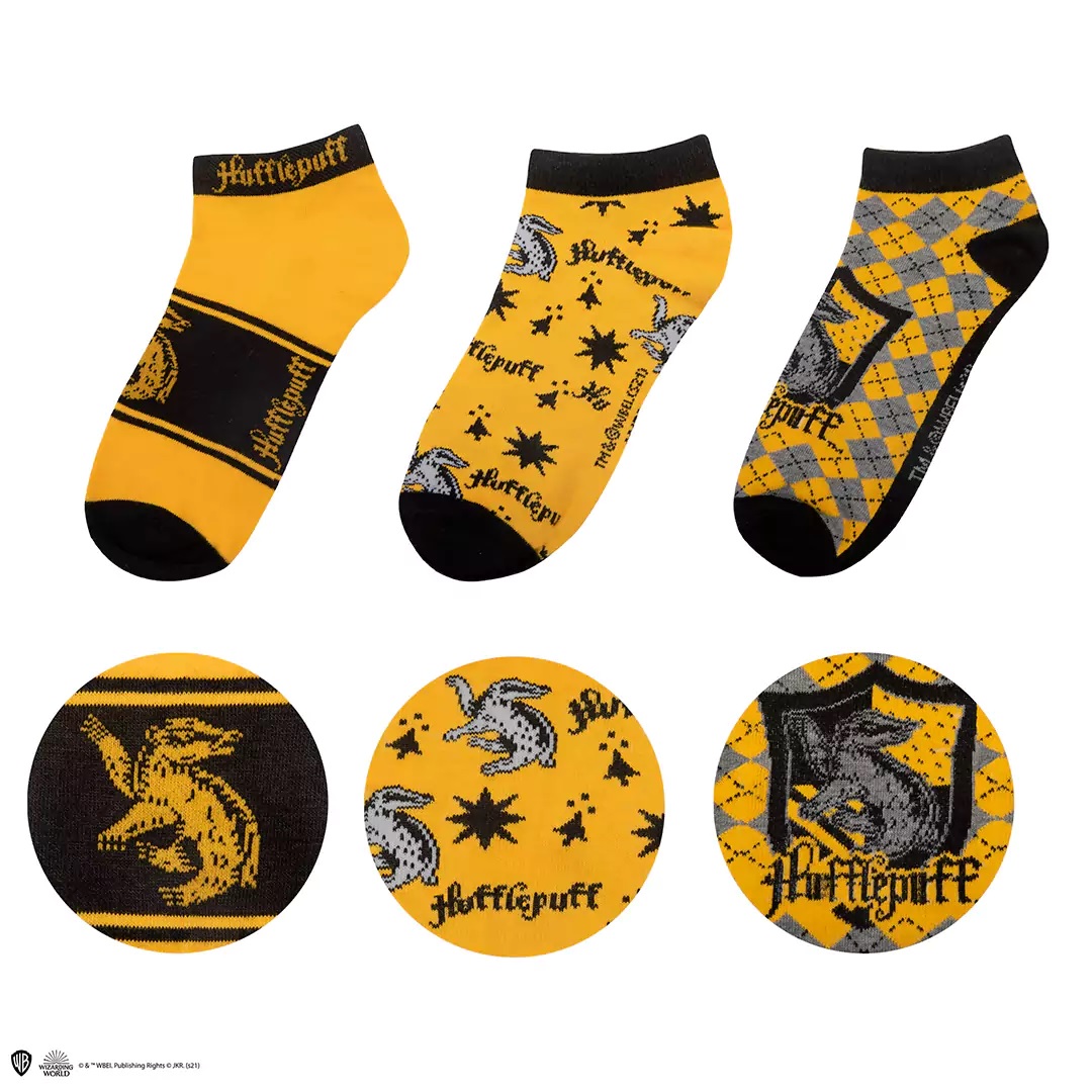 Lot de 3 paires de chaussettes courtes Poufsouffle - Harry Potte  CR1634 2