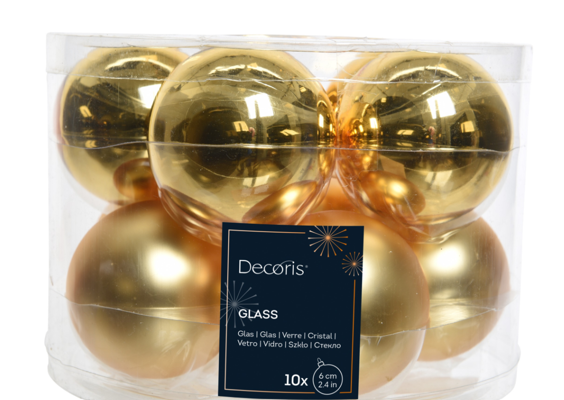 boite de 10 boule de noel or clair 1