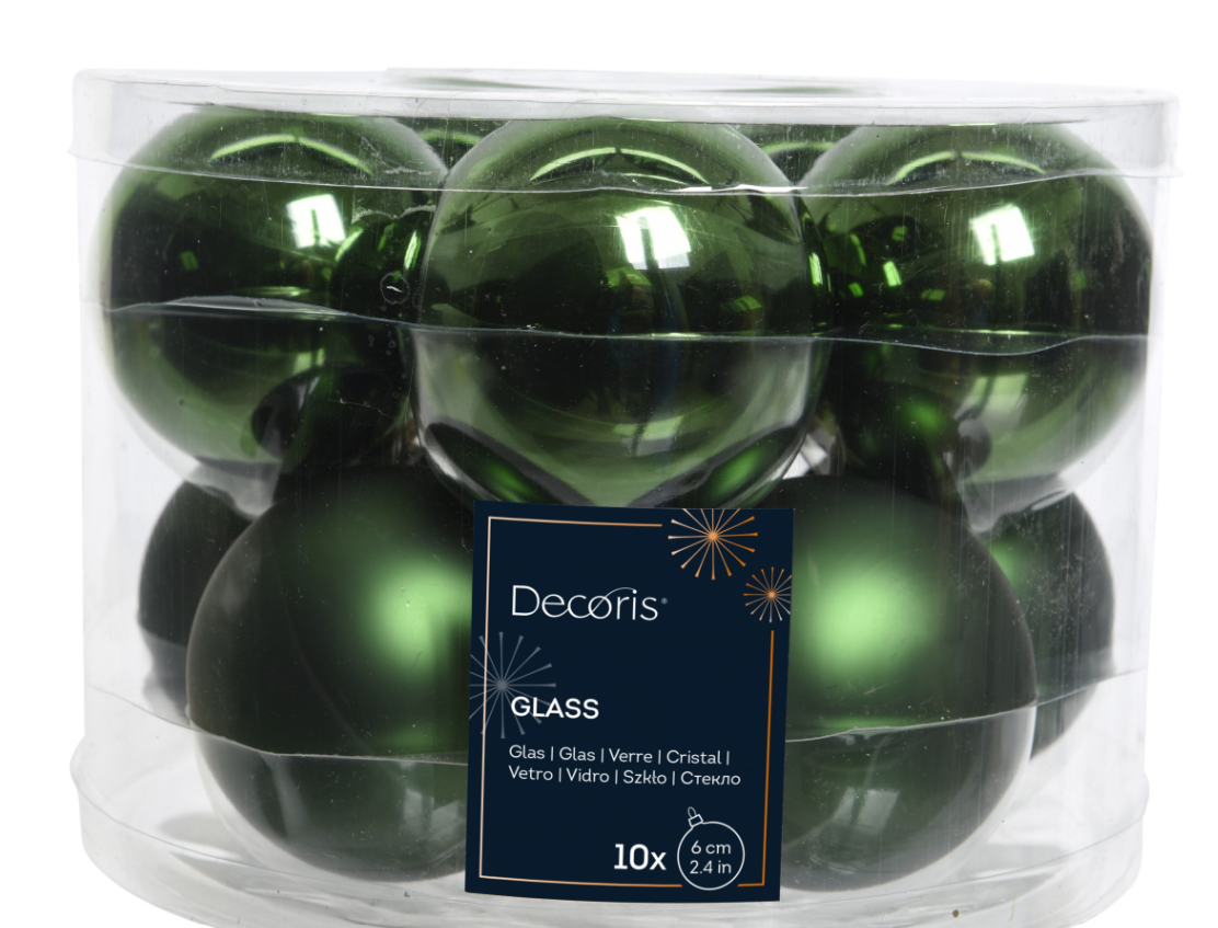 boite de 10 boule de noel vert 1