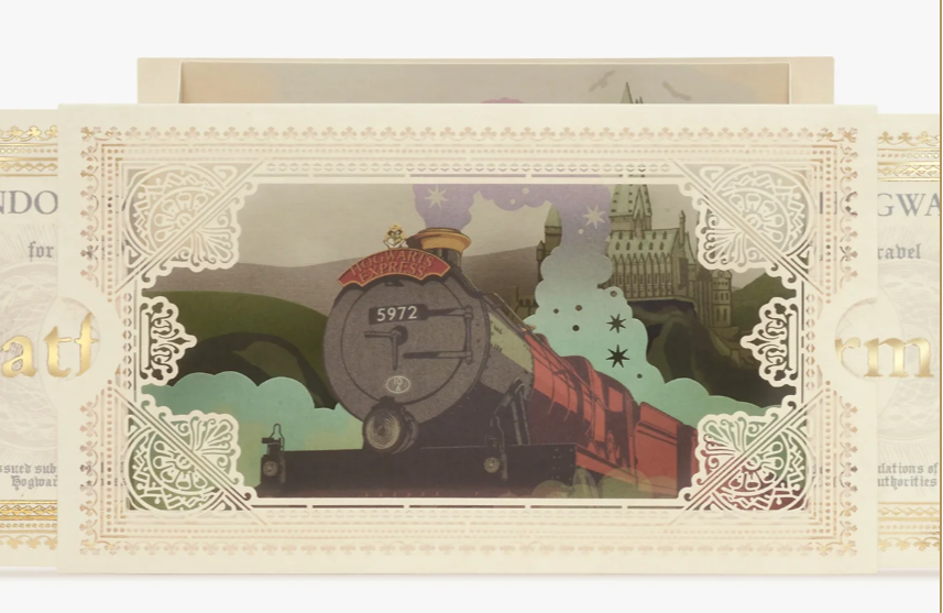 carte de note 3d poudlard express 3