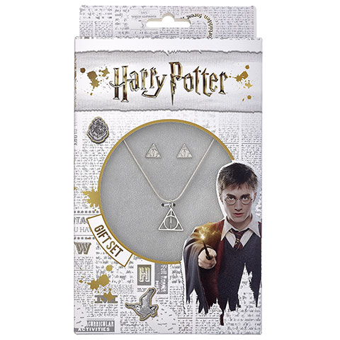 Pack collier et boucles d'oreilles Reliques de la Mort - Harry Potter EGSNX0054 (1)