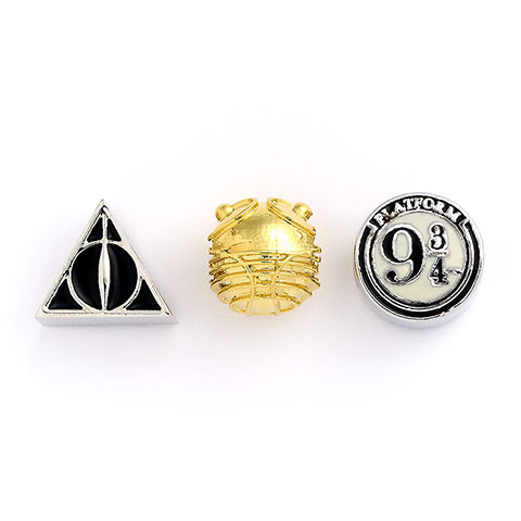 Set de charms Reliques de la mort, Vif dOr et plateforme 9 3/4 - Harry Potter EHP000002 (1)
