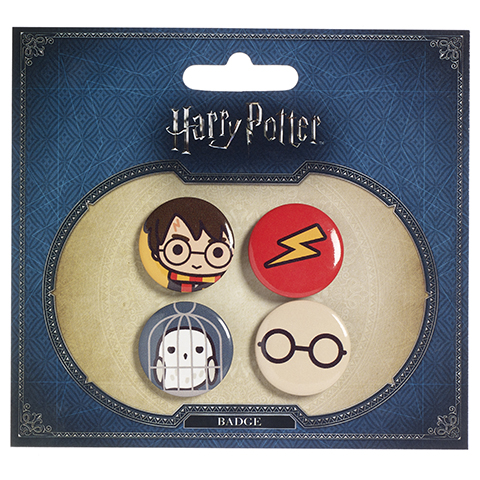Ensemble 1 badges chibi Harry / Hedwige EBBC0089 (1)