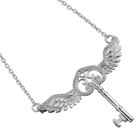 Collier Clé volante avec cristaux EBHPSN055 (1)