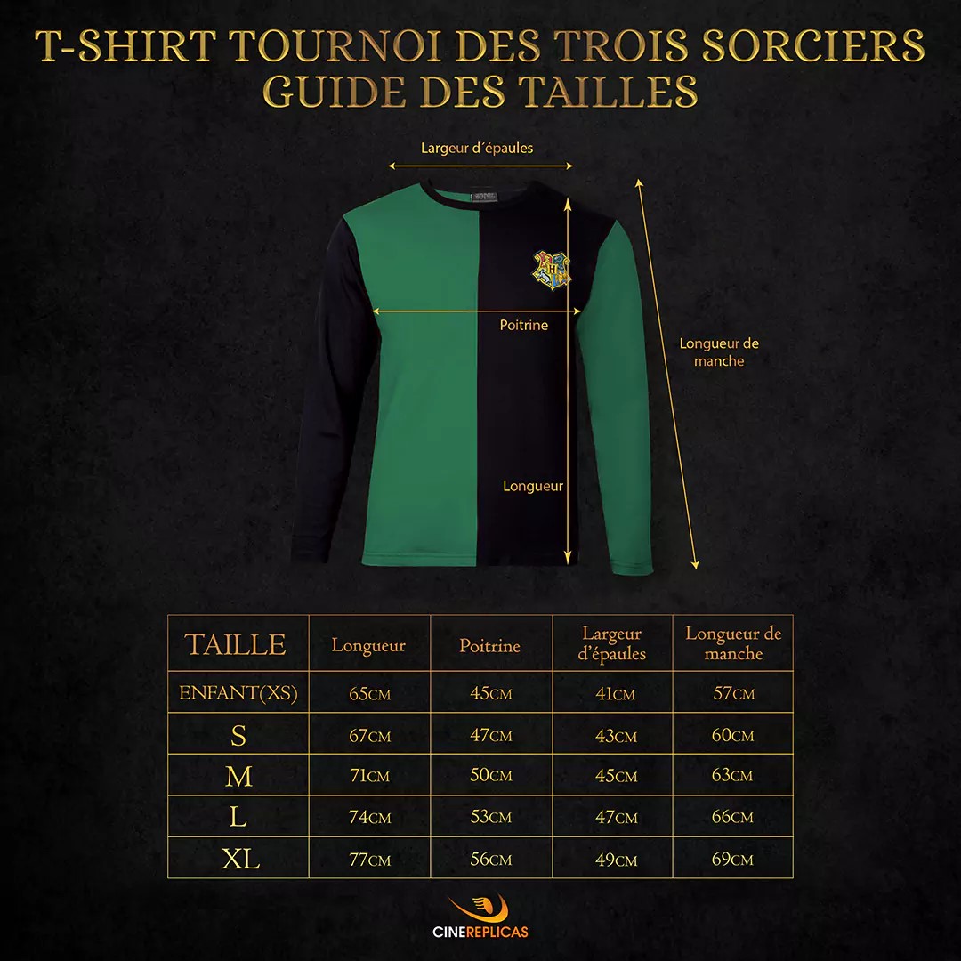 T-shirt Serpentard Malefoy tournoi des 3 sorciers - XS CR1501-XS(4)