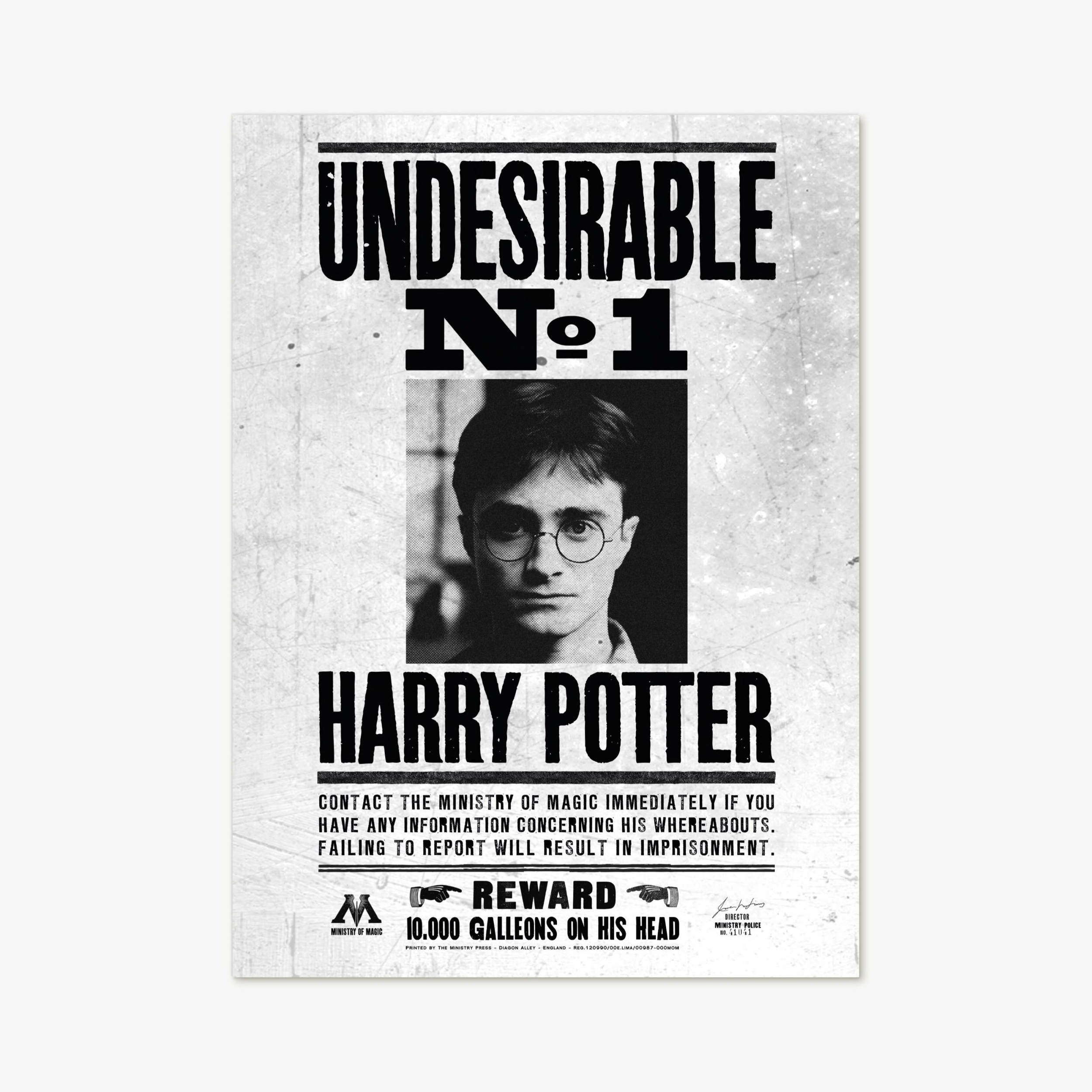 Affiche - Ministère de la Magie - Indésirable N°1 - Harry Potter - MinaLima HPP11 (1)
