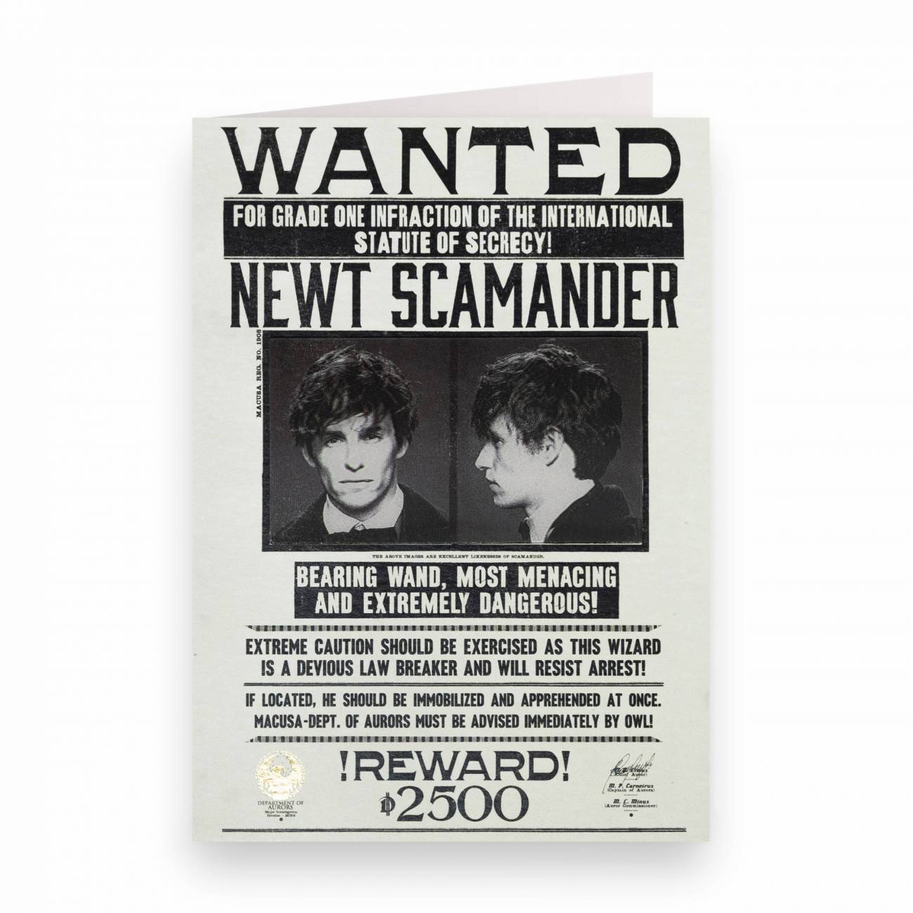 Carte Lenticulaire - Macusa - Avis de Recherche de Norbert Dragonneau - MinaLima FBCARD03 (1)
