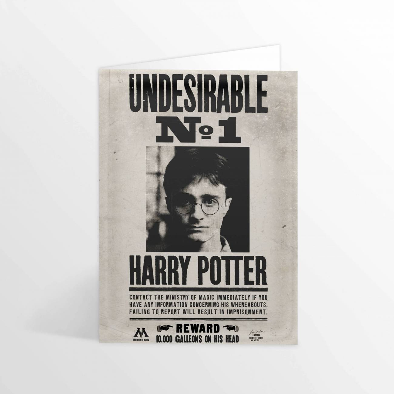 Carte Lenticulaire - Ministère de La Magie - Indésirable N°1 - Harry Potter - MinaLima HPCARD15 (1)