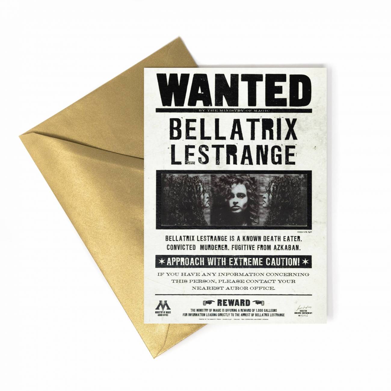 Carte Lenticulaire - Ministère de la Magie - Avis de Recherche de Bellatrix Lestrange - MinaLima HPPCARD33 (2)