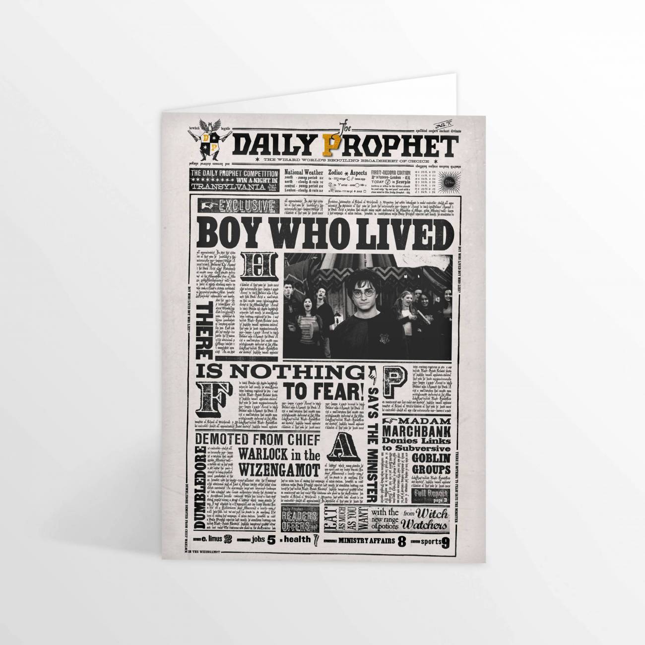 Carte Lenticulaire - La Gazette du Sorcier - Le Garçon qui a Survécu - Harry Potter - MinaLima (1)