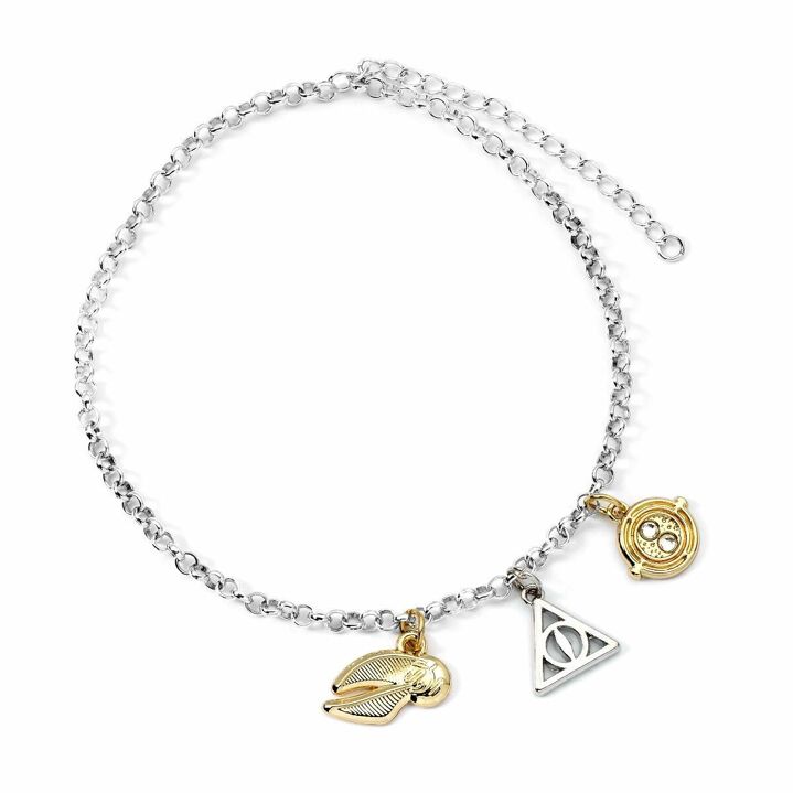 Bracelet de 3 charms - Vif dOr, Reliques de la Mort, Retourneur de Temps - Harry Potter HPCB0466(1)