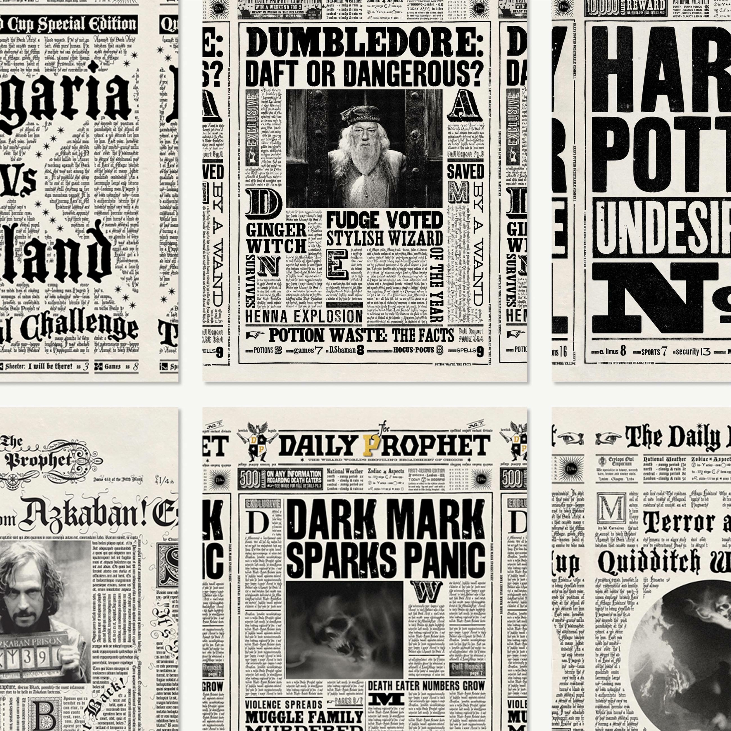 Lot de cartes postales - Premières Pages de La Gazette du Sorcier - MinaLima DPP01(2)