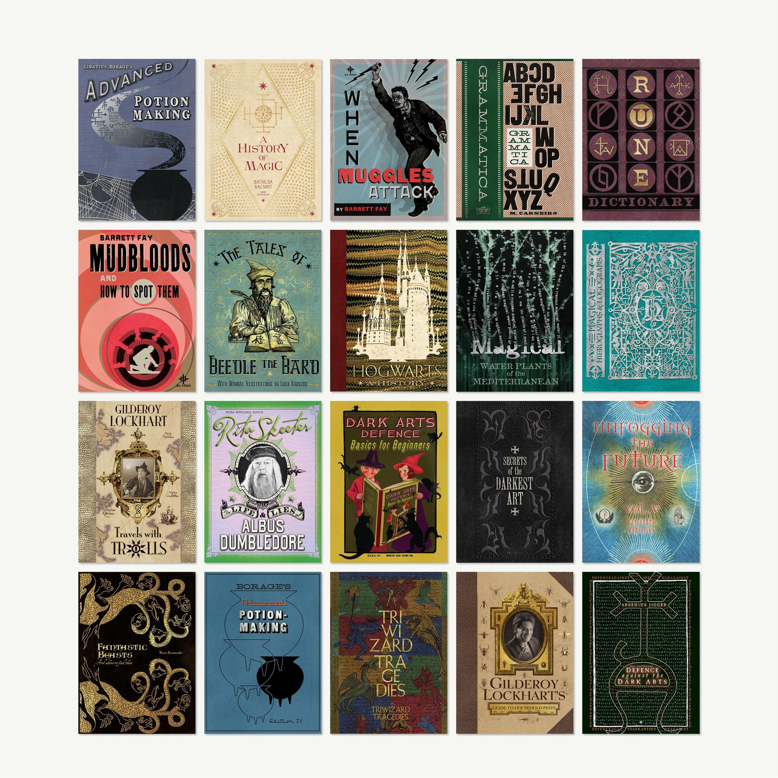 Lot de Cartes Postales - Livres de Sorcellerie - Poudlard - MinaLima HPC04(1)