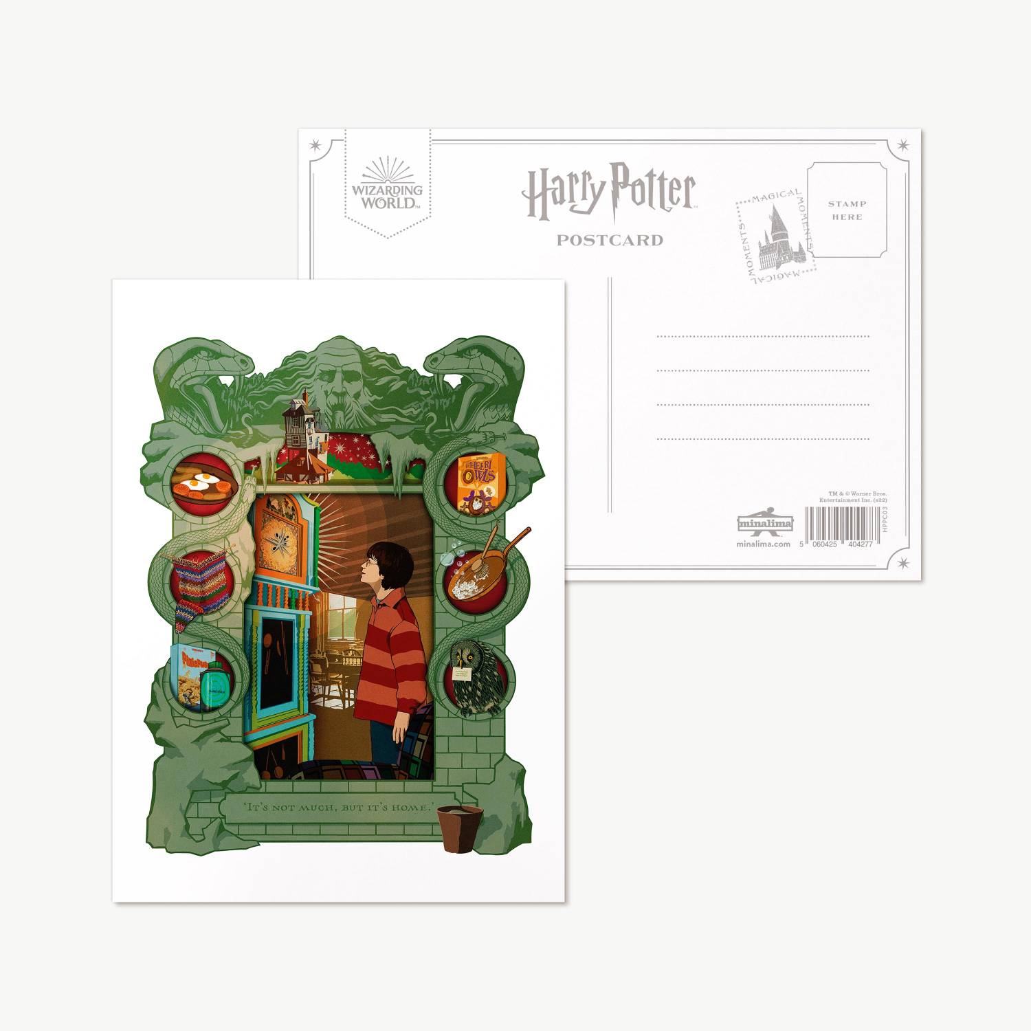 Carte postale - Ce nest pas grand chose, mais cest chez moi - Moments Magiques - Harry Potter - MinaLima HPPC03(1)
