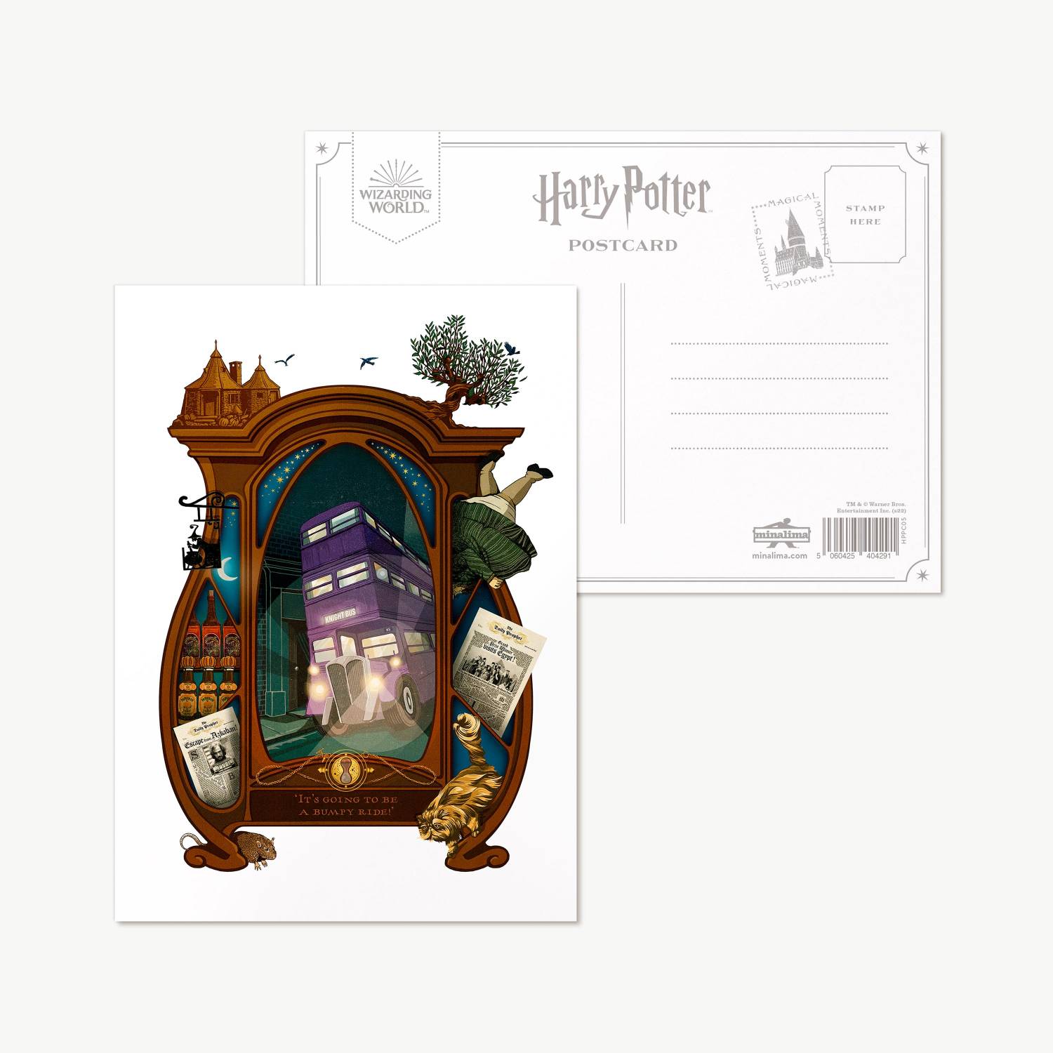 Carte postale - « Ça va être un voyage cahoteux ! » - Moments Magiques - Harry Potter - MinaLima HPPC05(1)