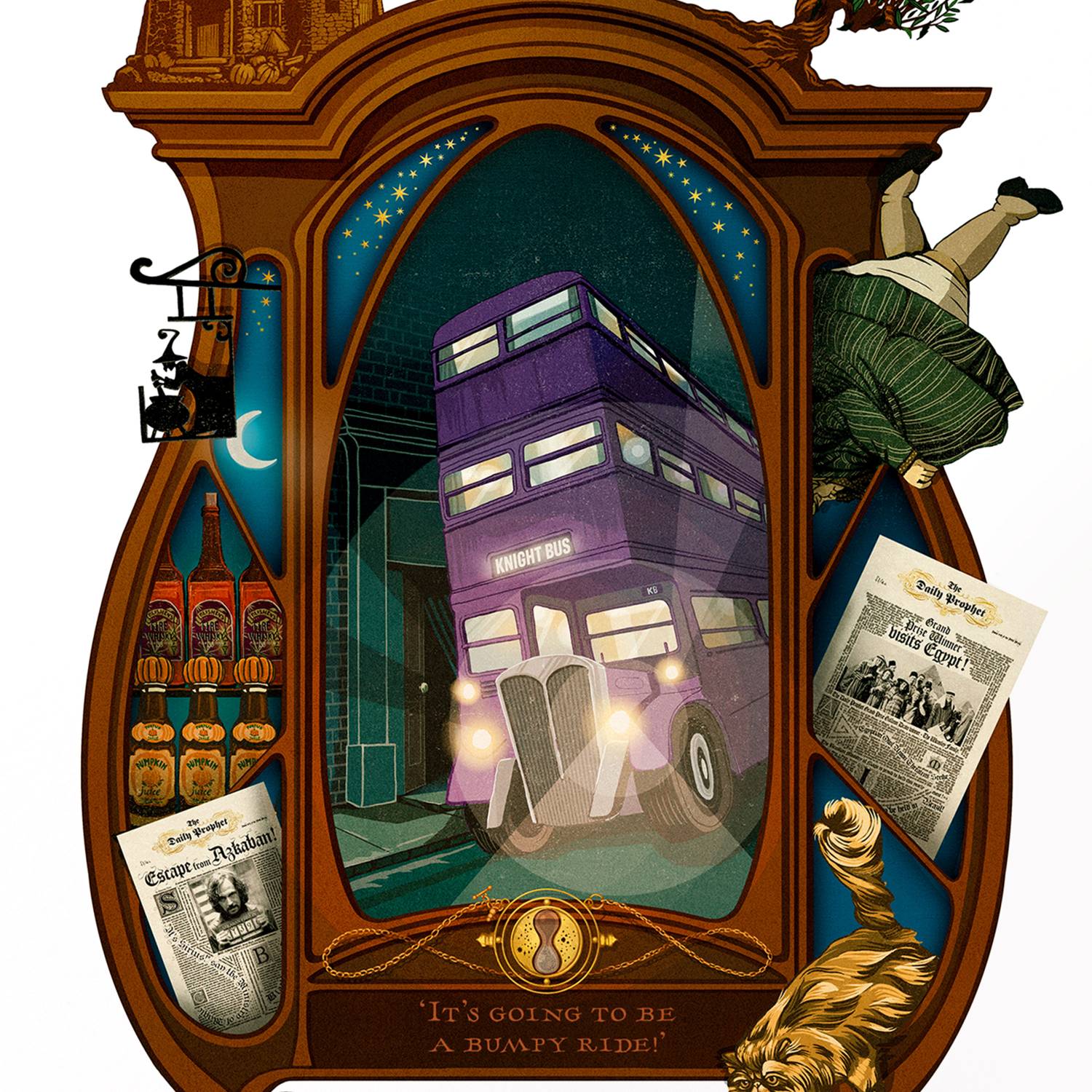 Carte postale - « Ça va être un voyage cahoteux ! » - Moments Magiques - Harry Potter - MinaLima HPPC05(2)