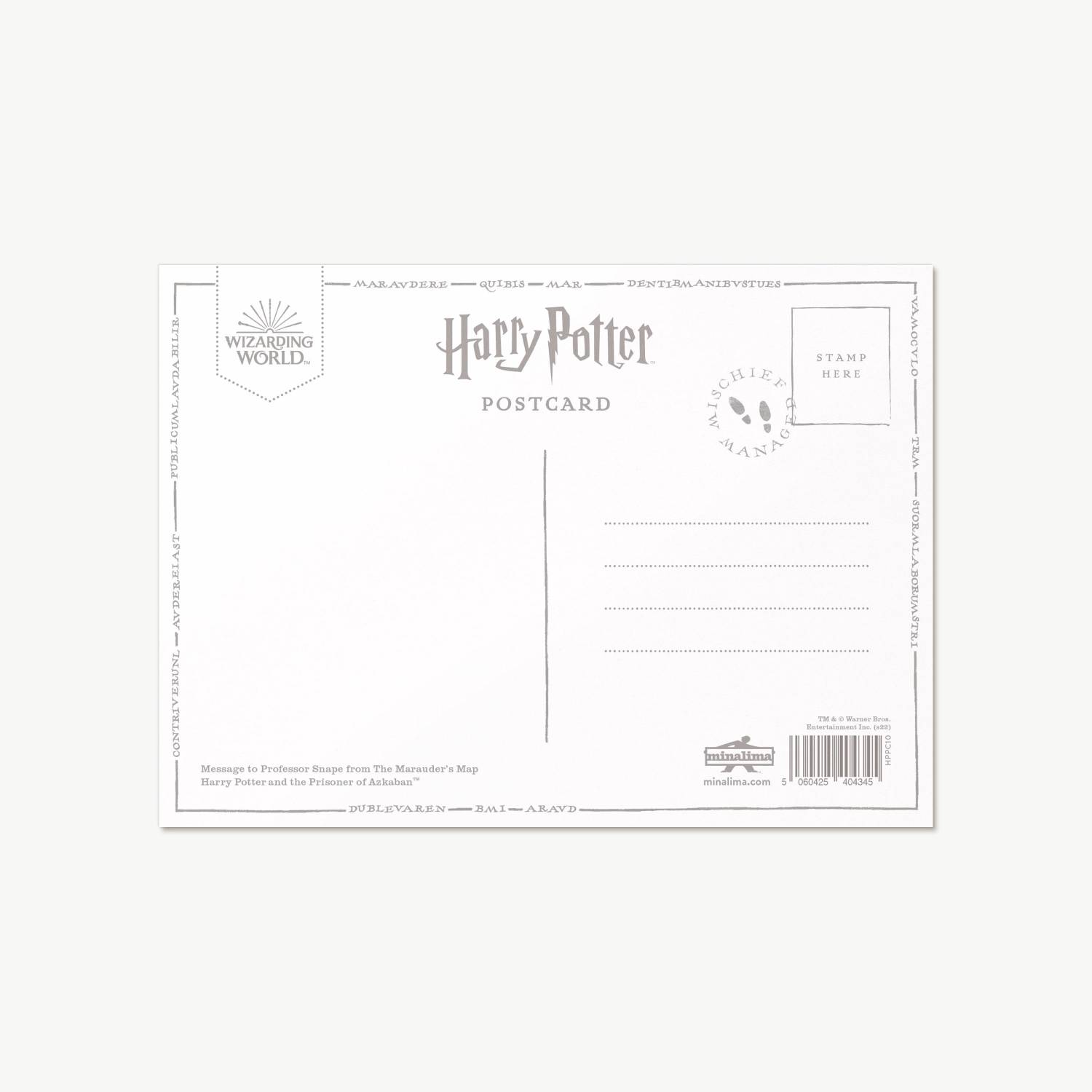Carte postale - Carte du Maraudeur - Message au Professeur Rogue - MinaLima - Harry Potter HPPC10(3)